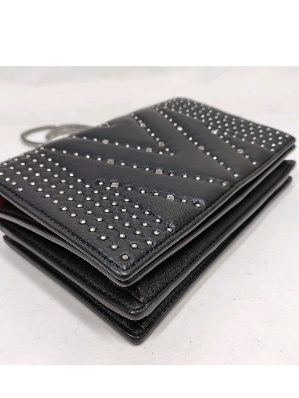 MCM Lambskin Diamond Disco Mini Flap Crossbody Bag Black - Picture 2 of 8